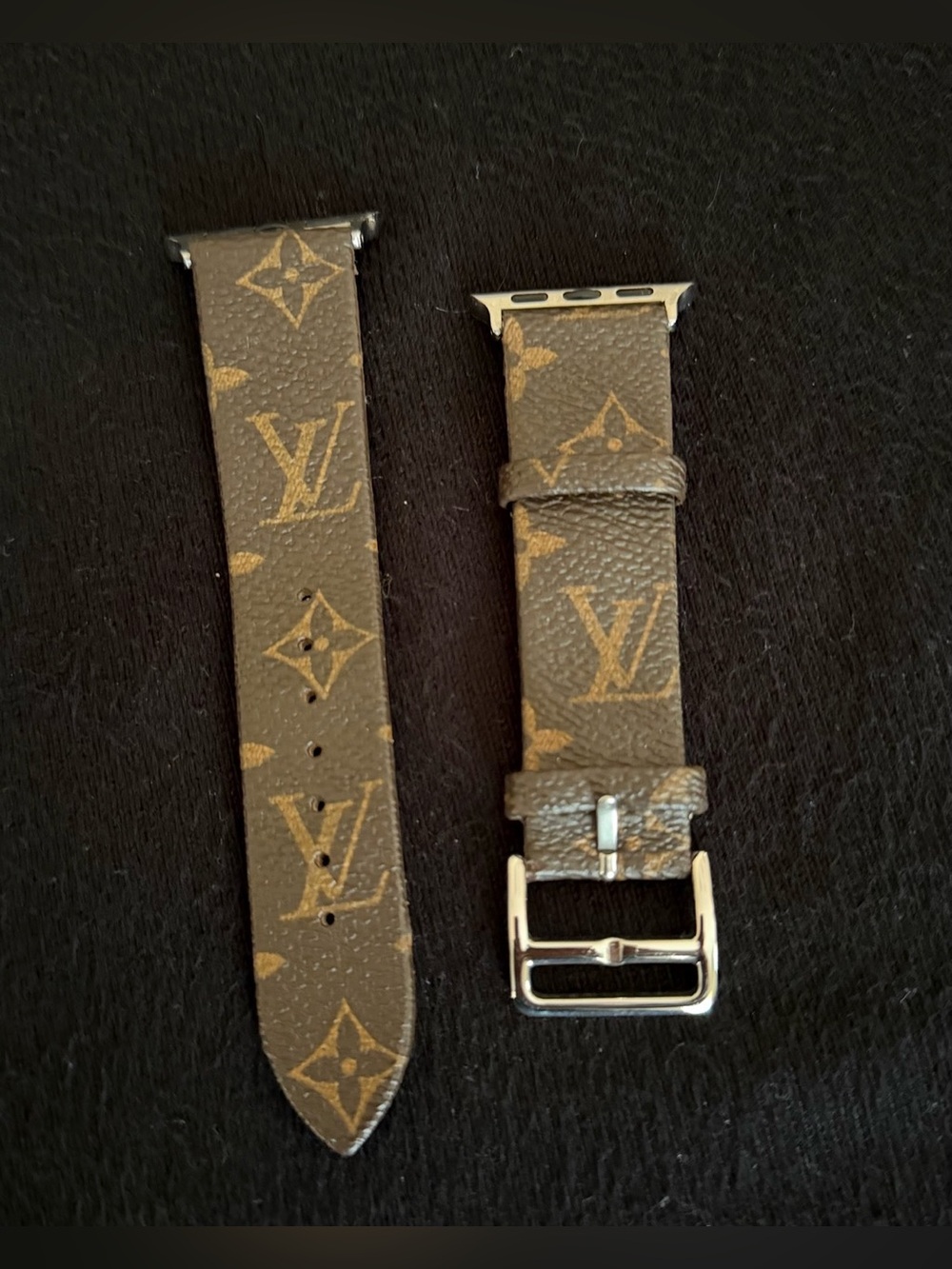 Louis Vuitton Monogram Leather Watch Strap in Brown and Tan